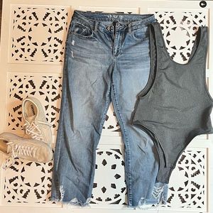 Light wash straight jeans!